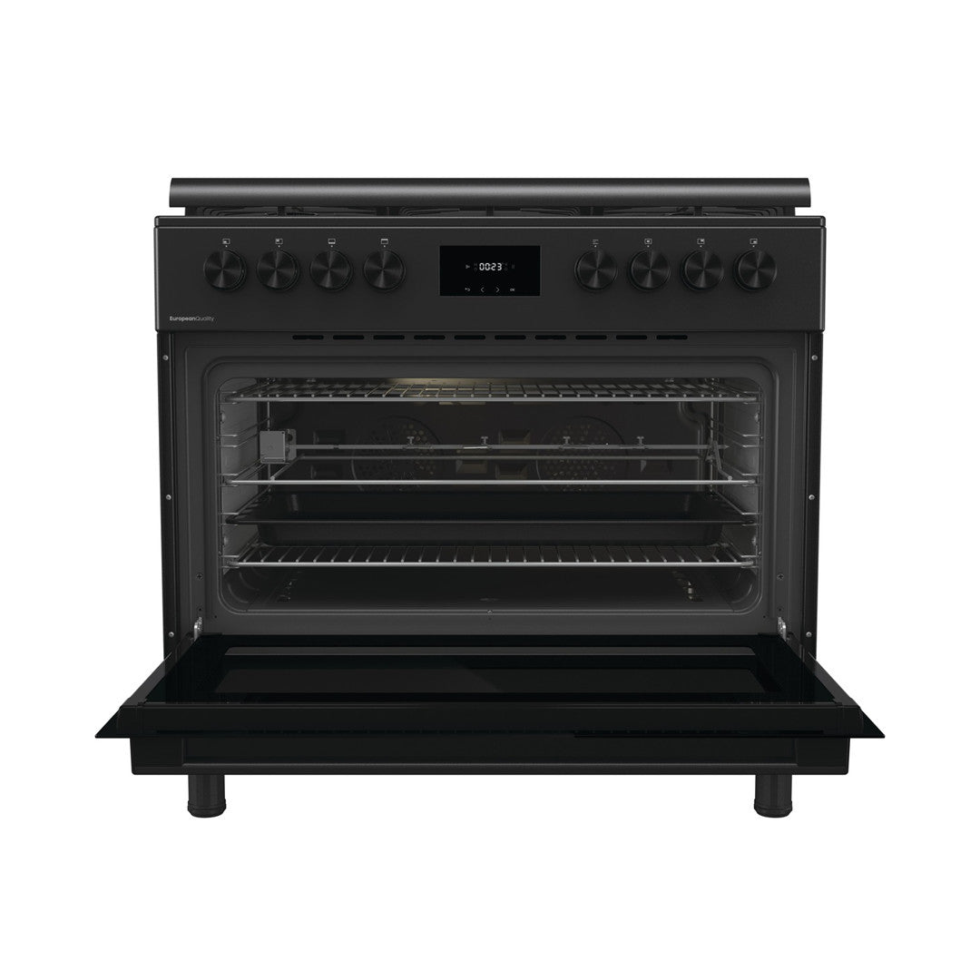 Elba Freestanding Gas Cooker with 5 Gas Burner 90 cm Black